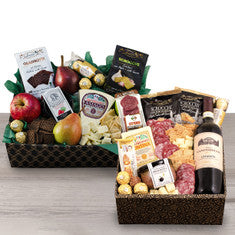 Gourmet Wine, Fruits & Cheese Snack Gift Duo
