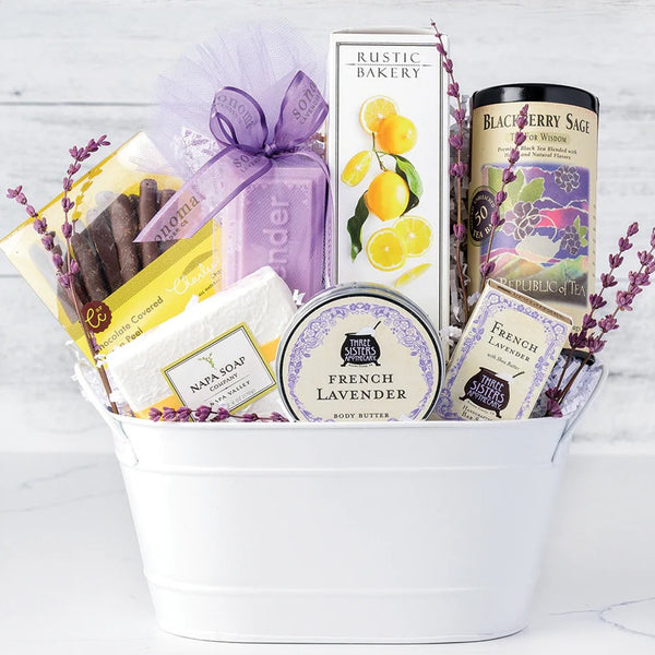 Lavendar Fields & Lemon Sweets Spa & Sweets Gift Basket