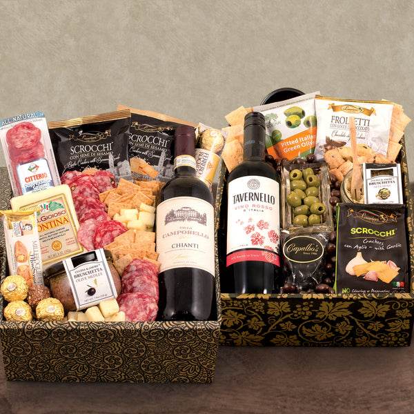 Taste of Italy Wines & Antipasto Duo Gift Boxes